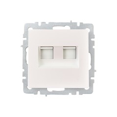 BRITE Розетка компьютерная двойная RJ45 кат.6 РК11-2-БрЖ жемчуг IEK