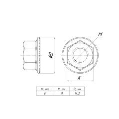 Гайка с фланцем М6