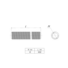 Шпилька резьбовая М10x1000 DIN 975 INOX EKF