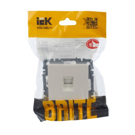 BRITE Розетка компьютерная RJ45 кат.5E РК10-БрЖ жемчуг