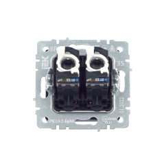 BRITE Розетка компьютерная двойная RJ45 кат.5E РК10-2-БрМ маренго