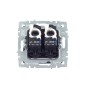 BRITE Розетка компьютерная двойная RJ45 кат.5E РК10-2-БрМ маренго