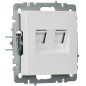 BRITE Розетка компьютерная двойная кат.5E RJ45 РК10-2-БрБ белый