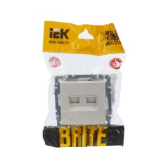 BRITE Розетка двойная RJ11+RJ45 кат.5E РК/Т12-БрЖ жемчуг