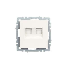 BRITE Розетка двойная RJ11+RJ45 кат.5E РК/Т12-БрЖ жемчуг