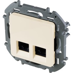 Двойная розетка RJ 45 категория 6 UTP INSPIRIA слоновая кость