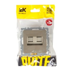 BRITE Розетка двойная RJ11+RJ45 кат.5E РК/Т12-БрШ шампань