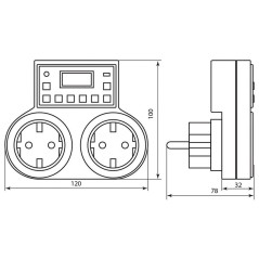 Розетка с таймером (недельная) 3500W/16A 230V, TM25