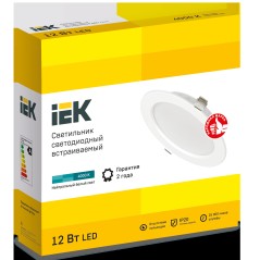 Светильник LED ДВО 1613 белый круг 12Вт 4000К IP20 IEK