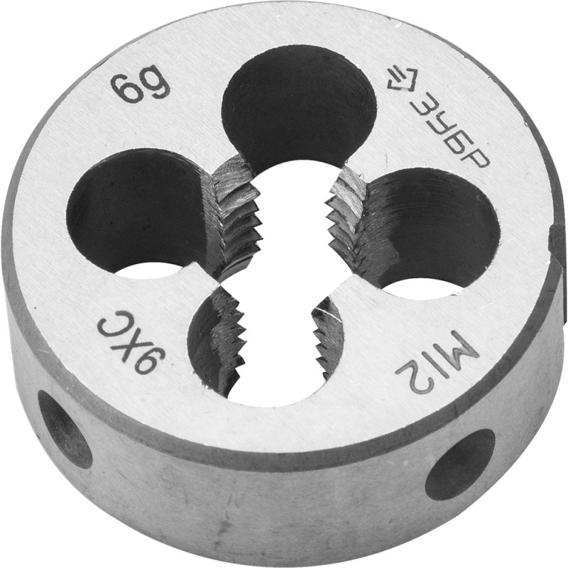 Плашка М12x1.75мм, сталь 9ХС, круглая ручная