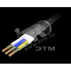 Кабель силовой ВВГ-П нг(А)-FRLSLTx 3х2.5 ок(N.PE)-0.66 черный барабан