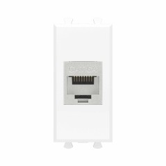 Avanti Компьютерная розетка RJ-45 без шторки модульная кат.6A экранированная Белое облако 1 модуль